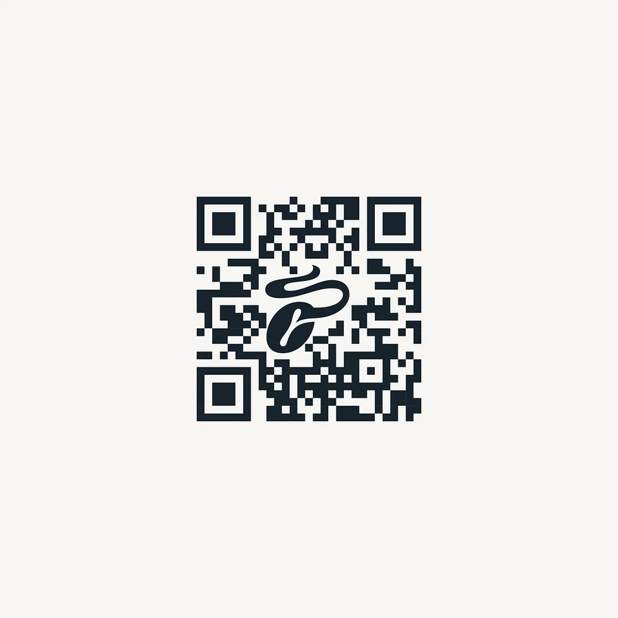 QR-kód Tchibo logóval a közepén.