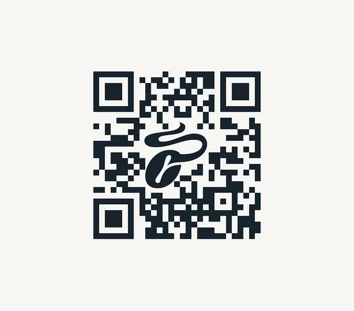 QR-kód Tchibo logóval a közepén.