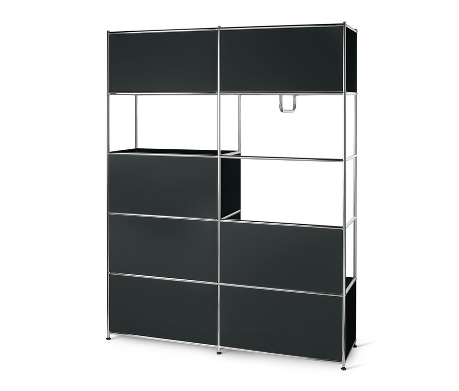 Fekete fém nyitott ruhásszekrény »CN3«.