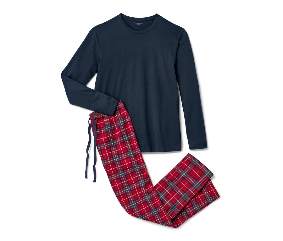 Kék/kockás férfi pizsama.