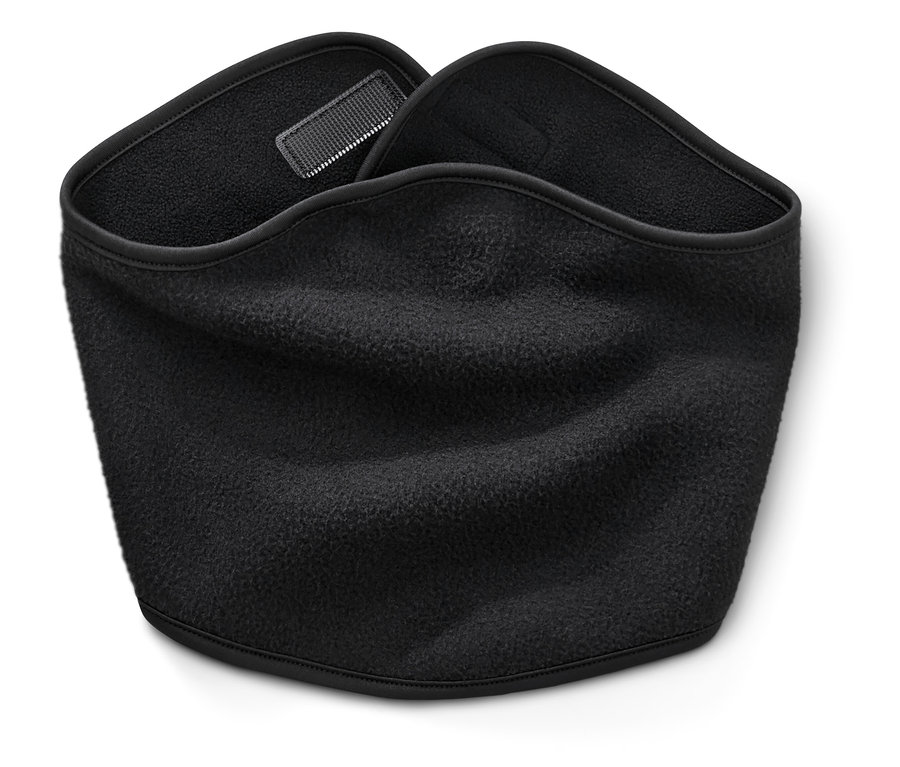 Fekete termopolár nyakvédő tépőzárral.