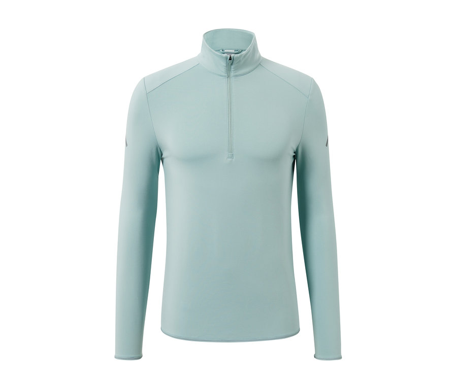 Mentazöld, hosszú ujjú, cipzáras funkcionális termofelső.