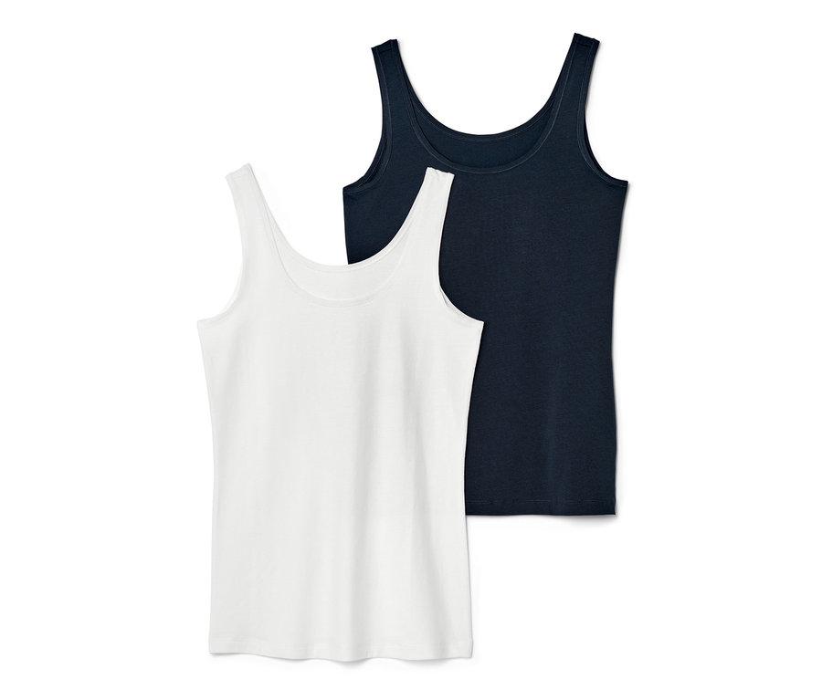 Két trikó, egy fehér és egy sötétkék.