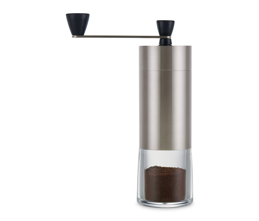 Kézi kávédaráló, ezüst