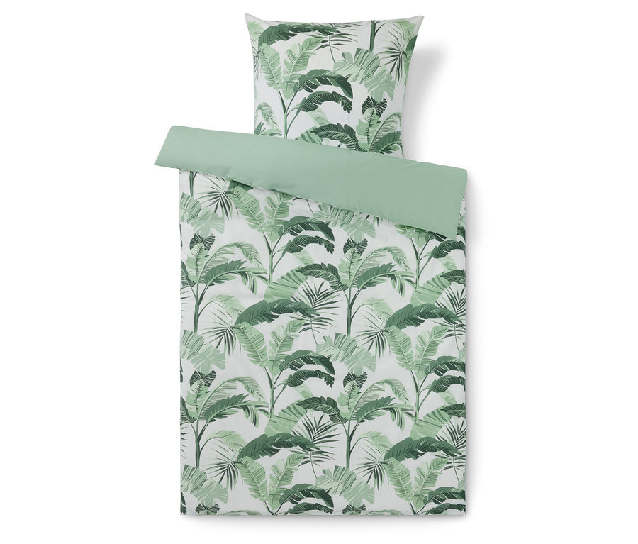 Renforcé ágynemű pálma mintával, normál méretben.