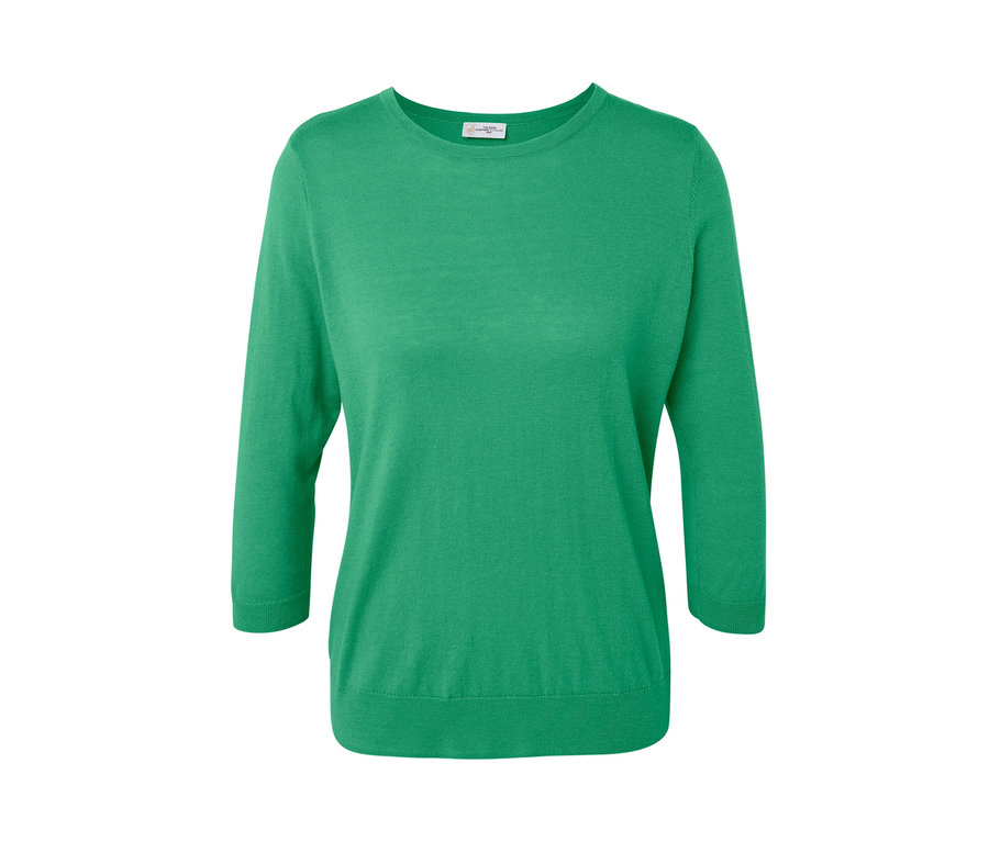 Zöld, finomkötésű selyem pulóver.