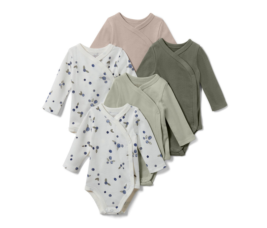 Öt baba hosszú ujjú body áfonya színekben.