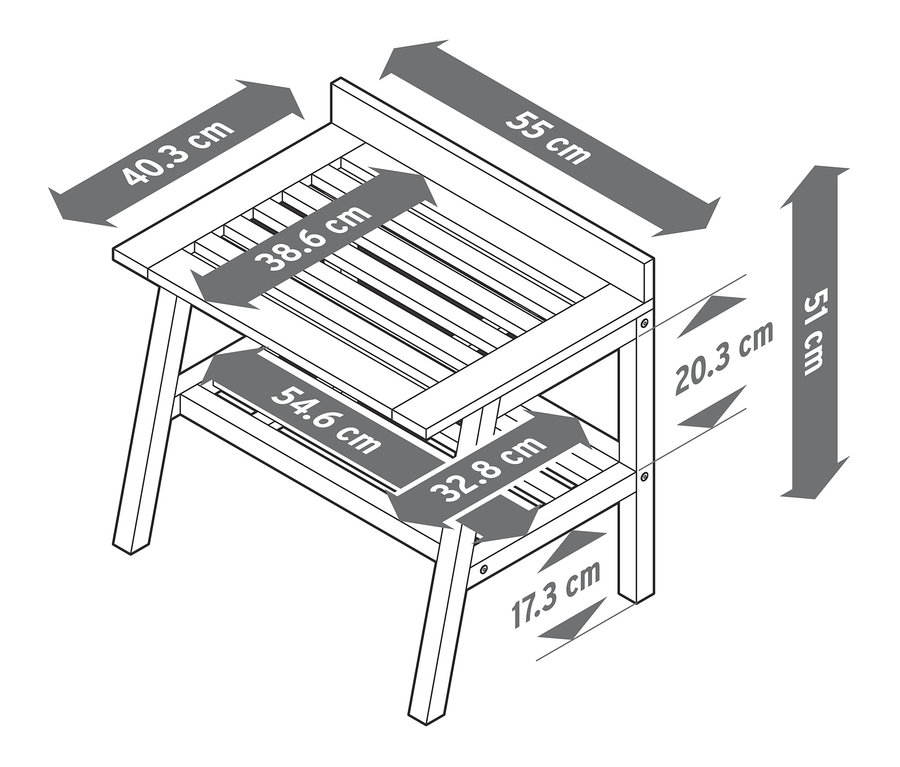 A tölgyfa ülőke méretei.