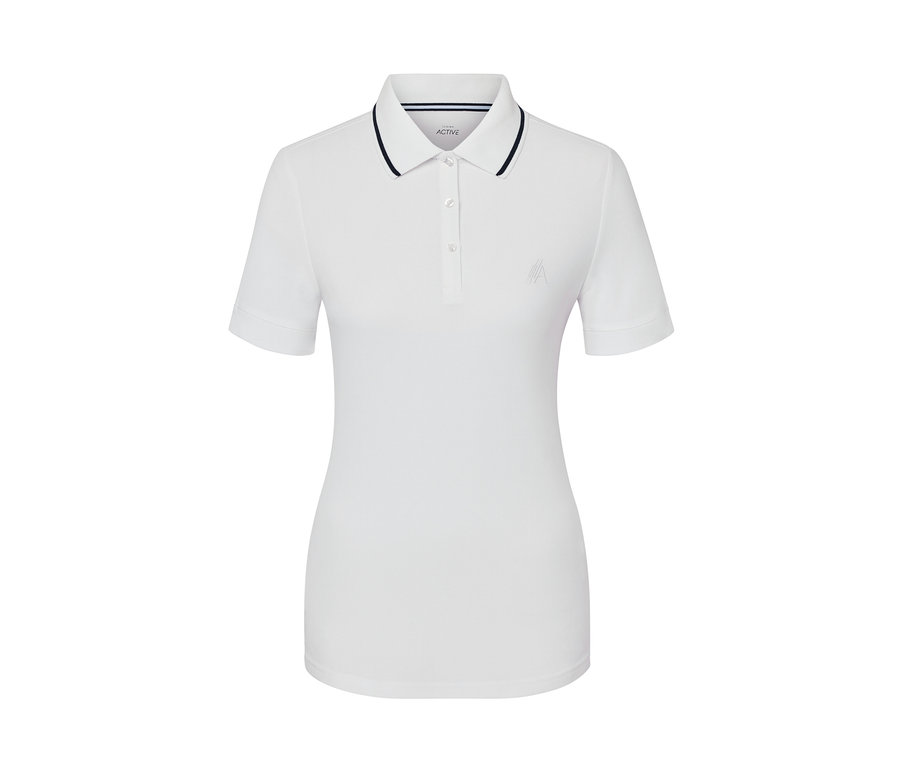 Fehér, rövid ujjú funkcionális pólóing.