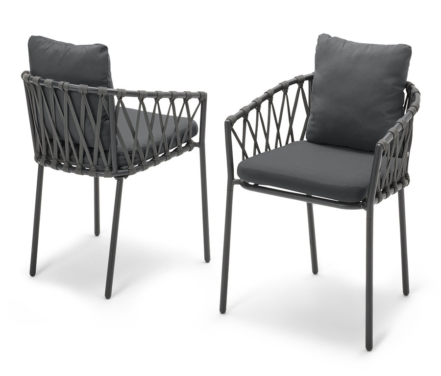 Két textilhálós étkezői karosszék.