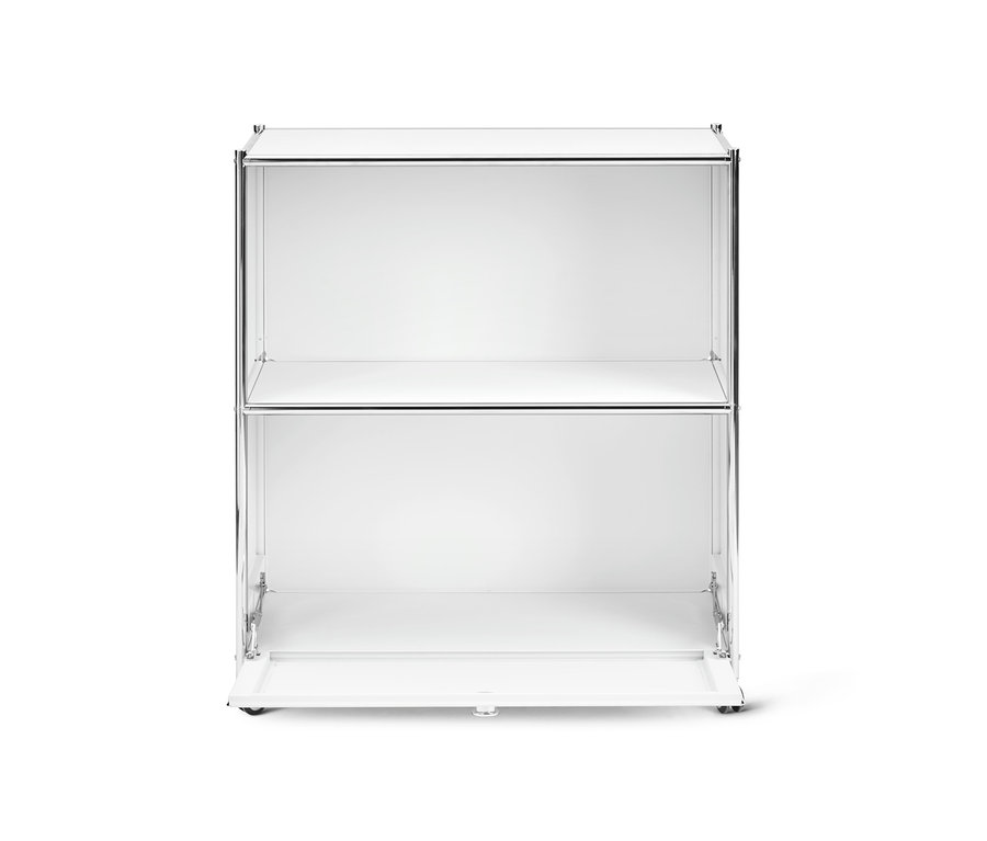 Fehér Polcos komód »CN3« lenyitható ajtóval.