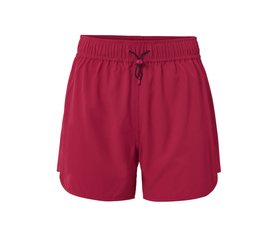 Málnaszínű fürdőnadrág, gumis derékpánttal és húzózsinórral.