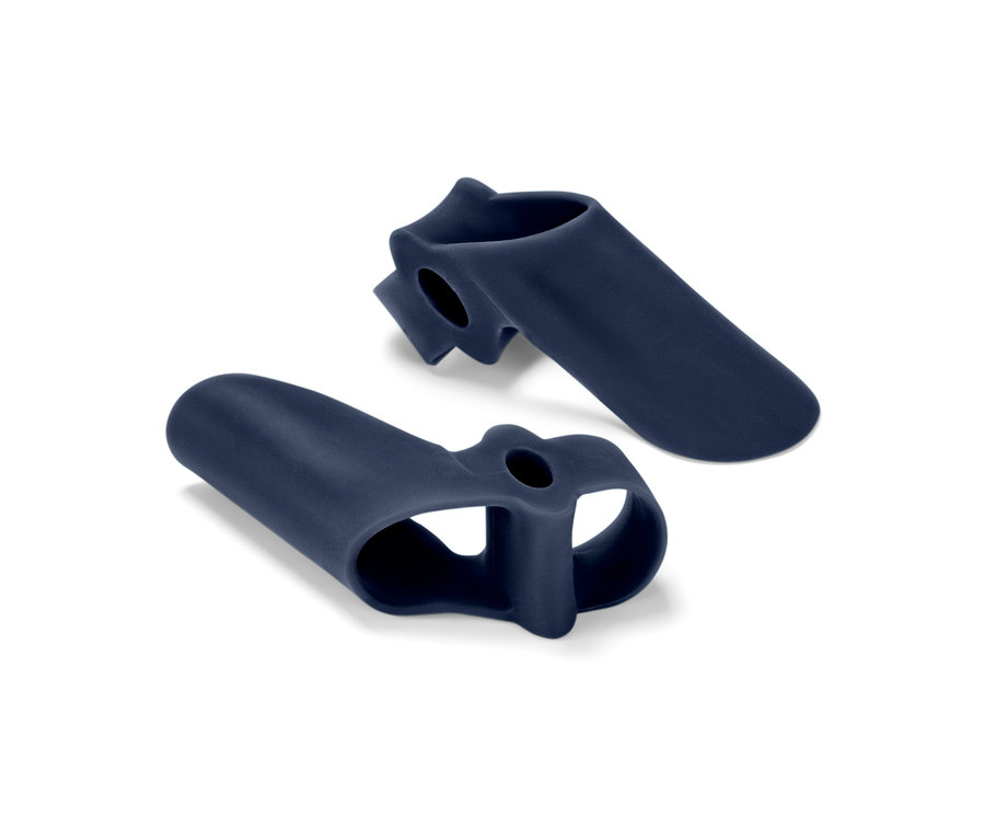 Két kék 2 bütyökvédő nagylábujjra fehér háttéren.