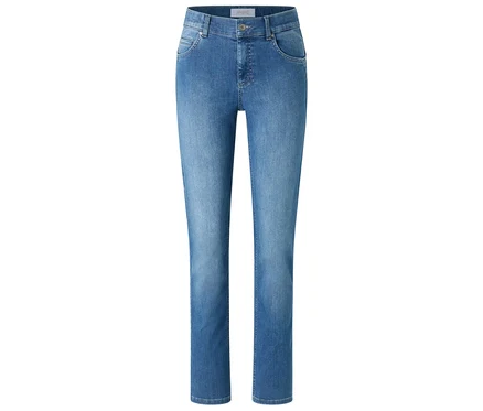 Kék Angels »Cici Push-Up« slim fit farmernadrág fehér háttérrel.