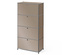 Bézs szekrény négy polccal.