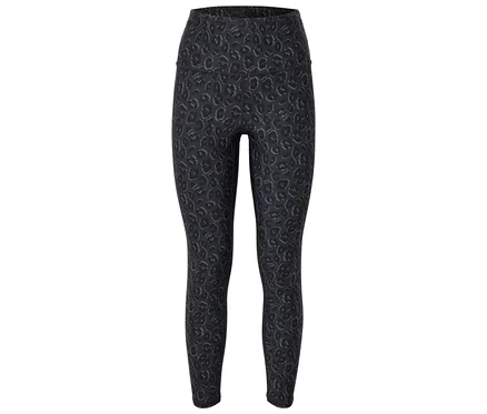 Fekete leggings állatmintával.