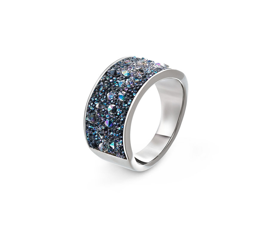 Ezüst gyűrű, Swarovski Crystal Medley díszítéssel.