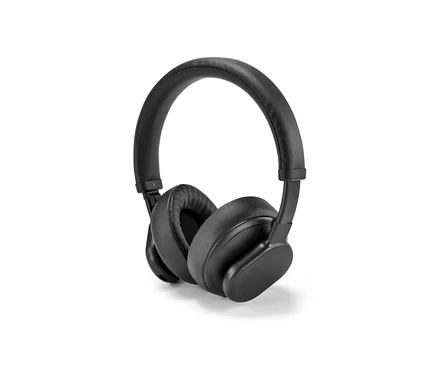 Fekete Bluetooth® fejhallgató érintőfunkcióval, fehér háttérrel.