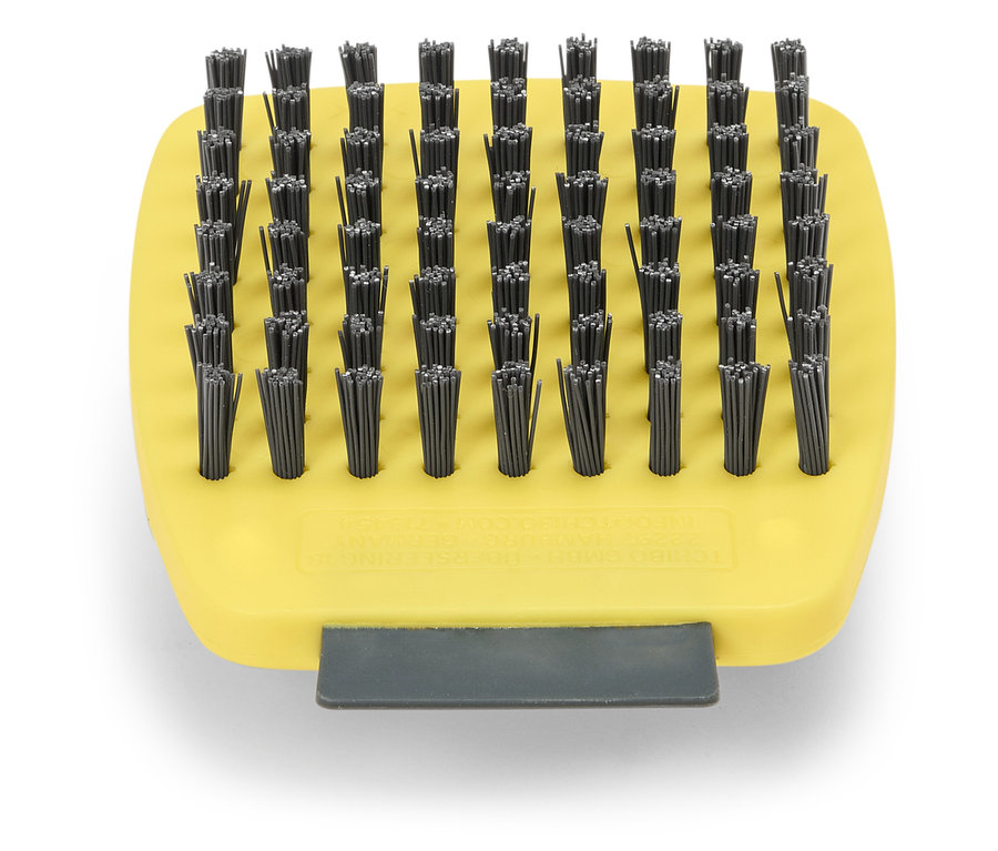 Sárga kefe fekete sörtékkel.