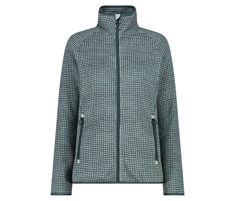 Kakaslábmintás dzseki középen cipzárral.