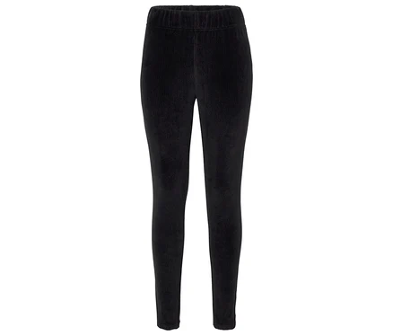 Fekete kordbársony leggings gumis derékpánttal.