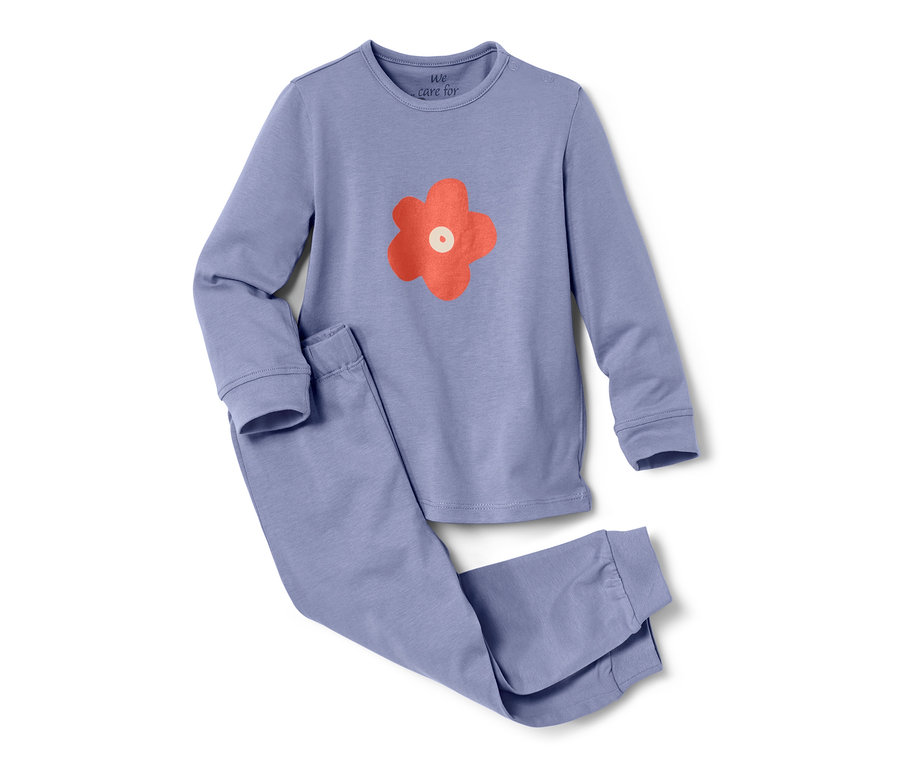 Virágmintás lila kislány pizsama.