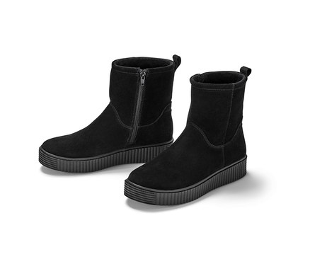 Női velúrbőr csizma, fekete