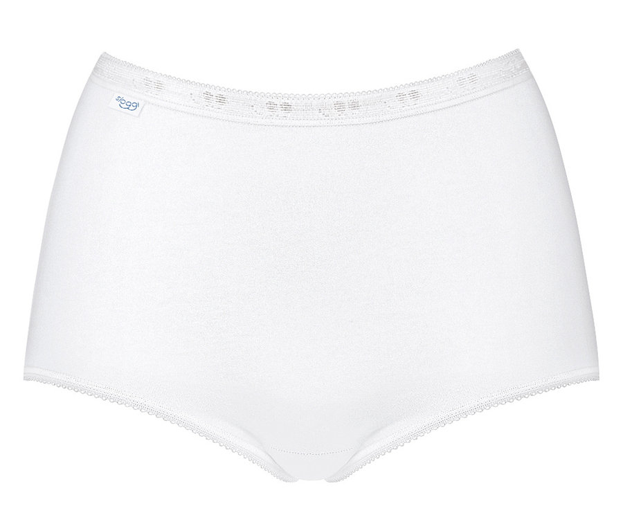 Fehér pamut alsó elasztikus derékpánttal és csipkés szegéllyel.