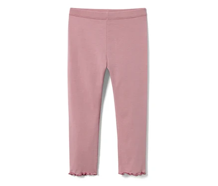 Rózsaszín gyermek leggings fehér háttérrel.