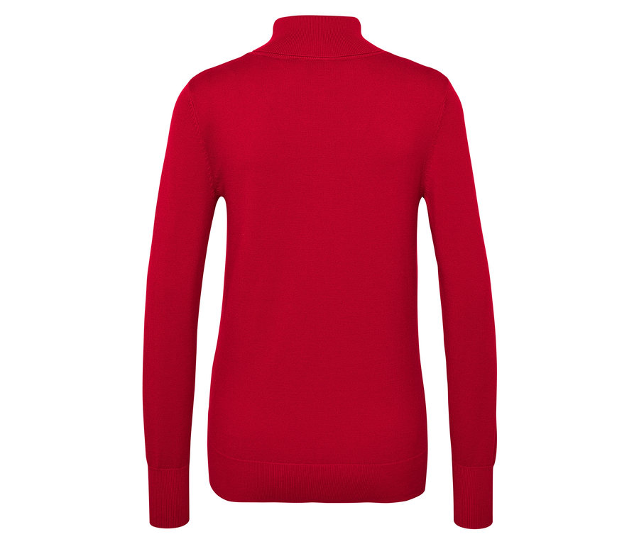 Piros, hosszú ujjú garbó.