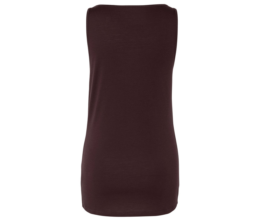 Bordó, ujjatlan felső.