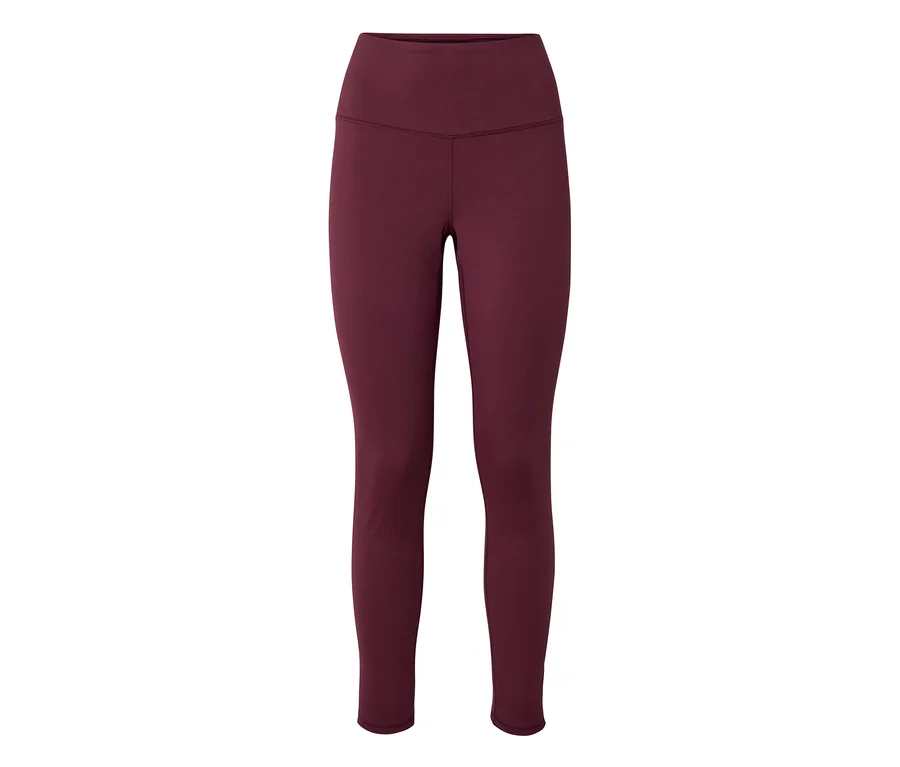 Bordó, magas derekú leggings fehér háttér előtt.