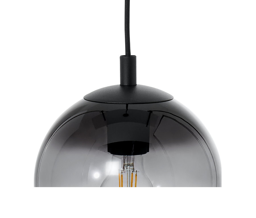 Egy függőlámpa részlete füstüveg búrával.