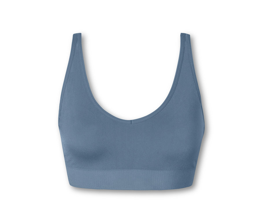 Egy atlantikék színű, betéttel ellátott puha SCHIESSER melltartó.