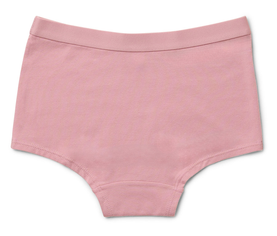 Egyetlen, halvány rózsaszínű lány bugyi egy 7 darabos szettből, fehér háttérrel.