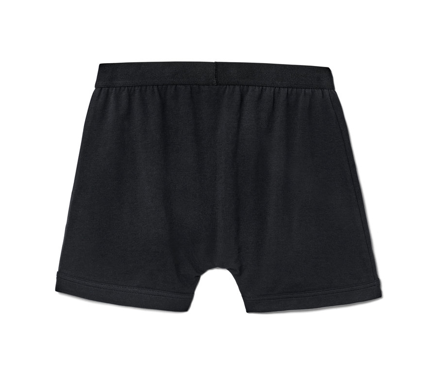 Részletes kép hátulról egy fekete, 2 darabos férfi boxer alsónadrág szettről.