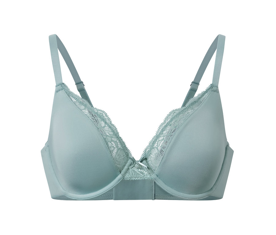 Vízkék merevítős melltartó.