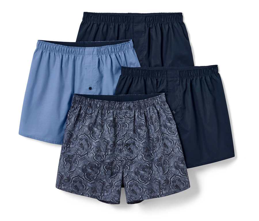 Négy különböző színű szövet boxeralsó.