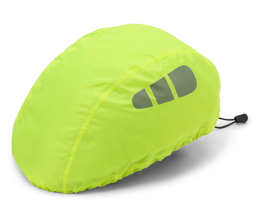 Citromzöld huzat fényvisszaverő logóval, fehér alapon.