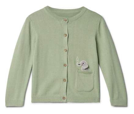 Kötött gyerekkabát rátéttel