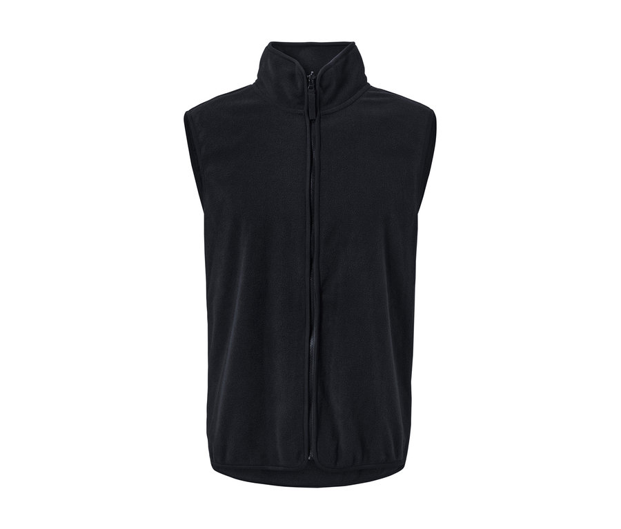 Fekete outdoor mellény cipzárral középen.