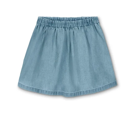Denim gyerekszoknya, gumis derékrésszel.