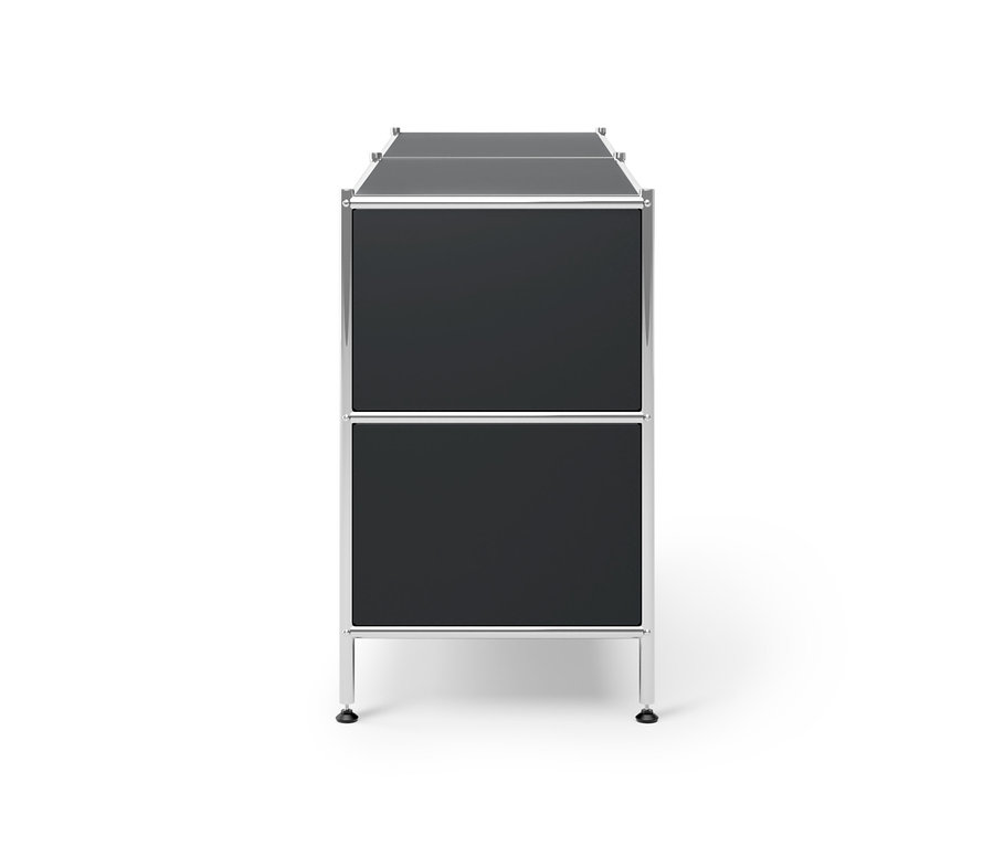 Fekete »CN3« alacsony fém komód 4 fiókkal.