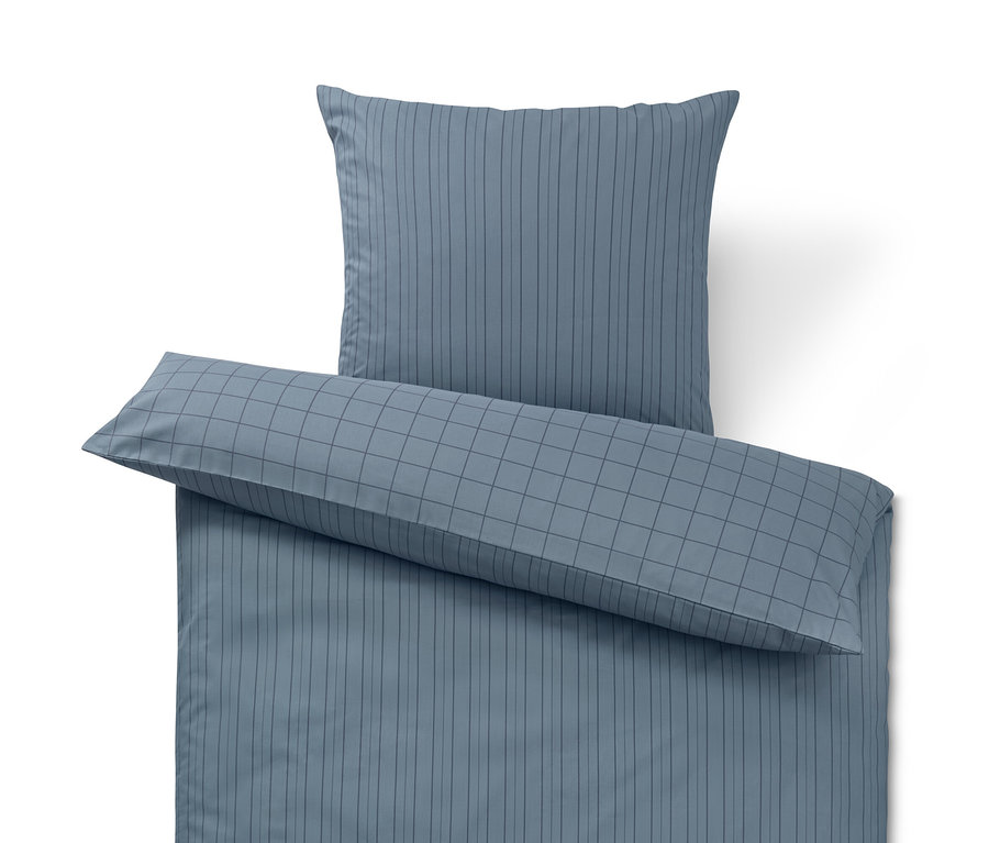 Kék, csíkos Renforcé ágynemű normál és extra méretben.