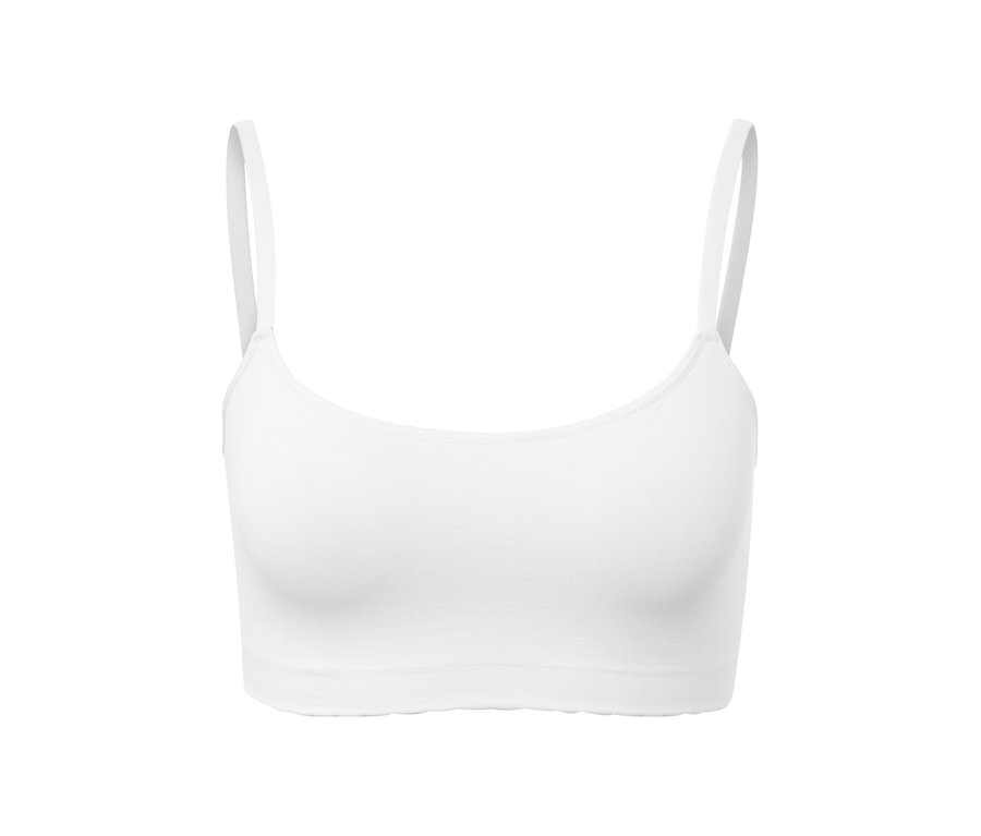 Krémszínű, seamless, csipkés bustier melltartó.
