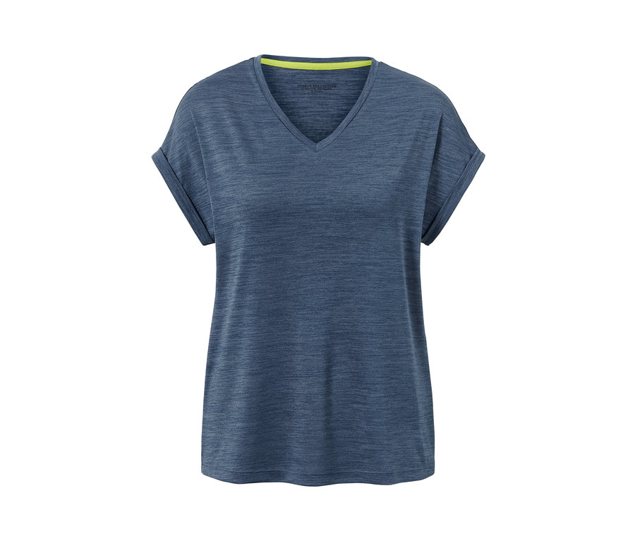 Sötétkék, rövid ujjú funkcionális felső.