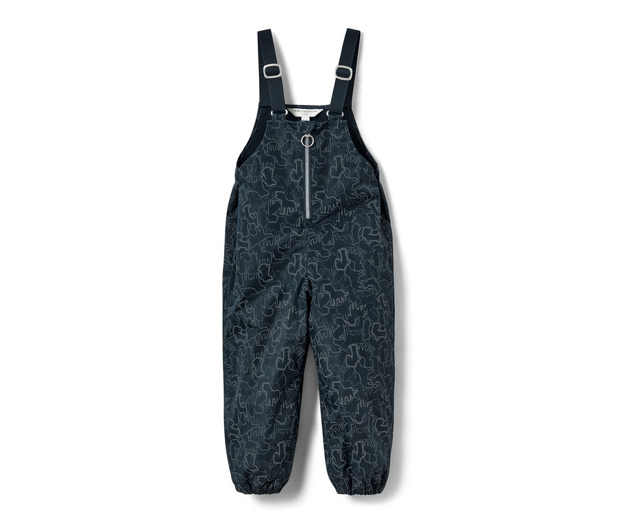 Sötétkék gyerek termo esőnadrág fényvisszaverő elemekkel.