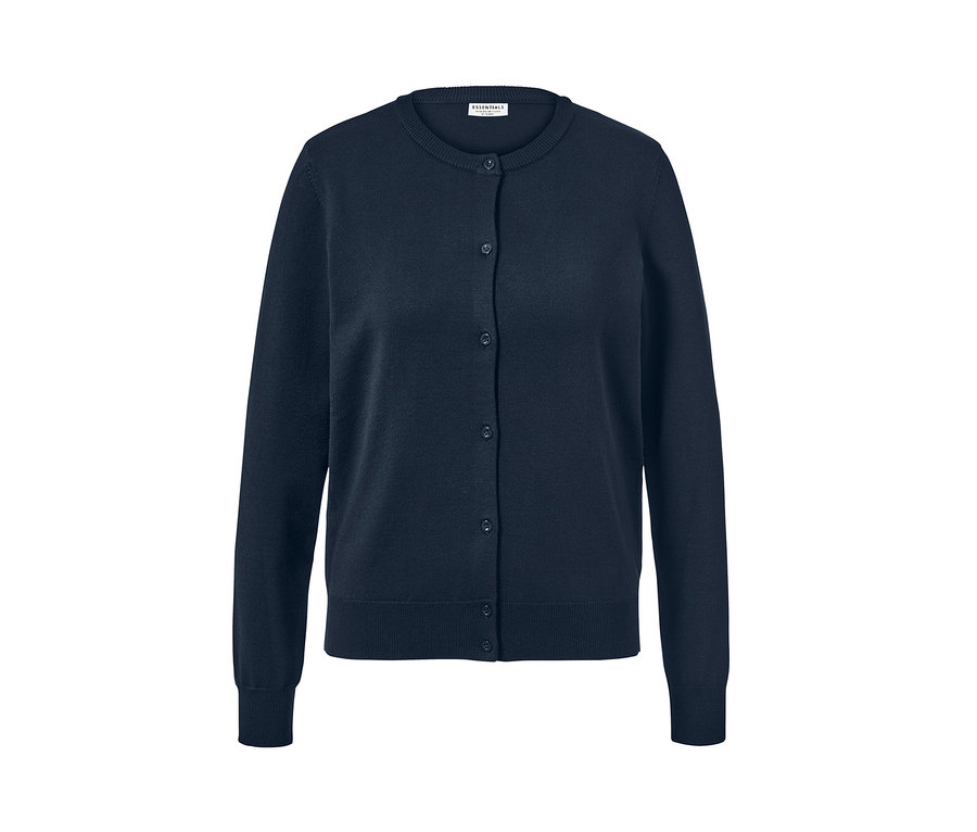 Sötétkék női finomkötésű kardigán.