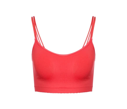 Korall színű, női seamless bustier melltartó.