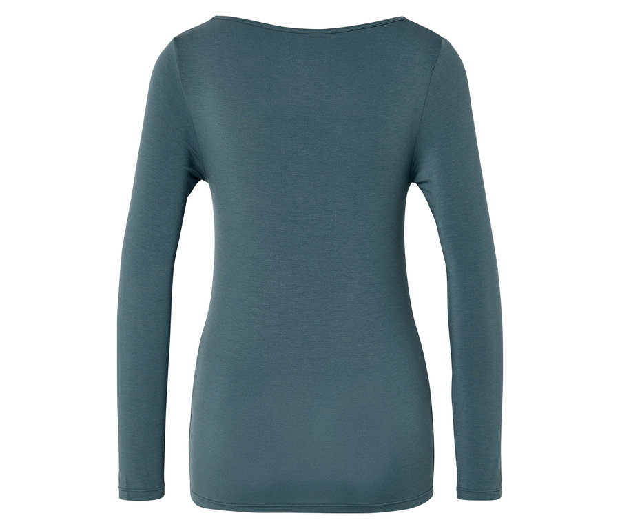 Egy zöld, hosszú ujjú ing hátulnézete.